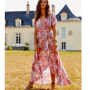 Auguste The Label Pascal Muse Wrap Maxi Dress in Pink
